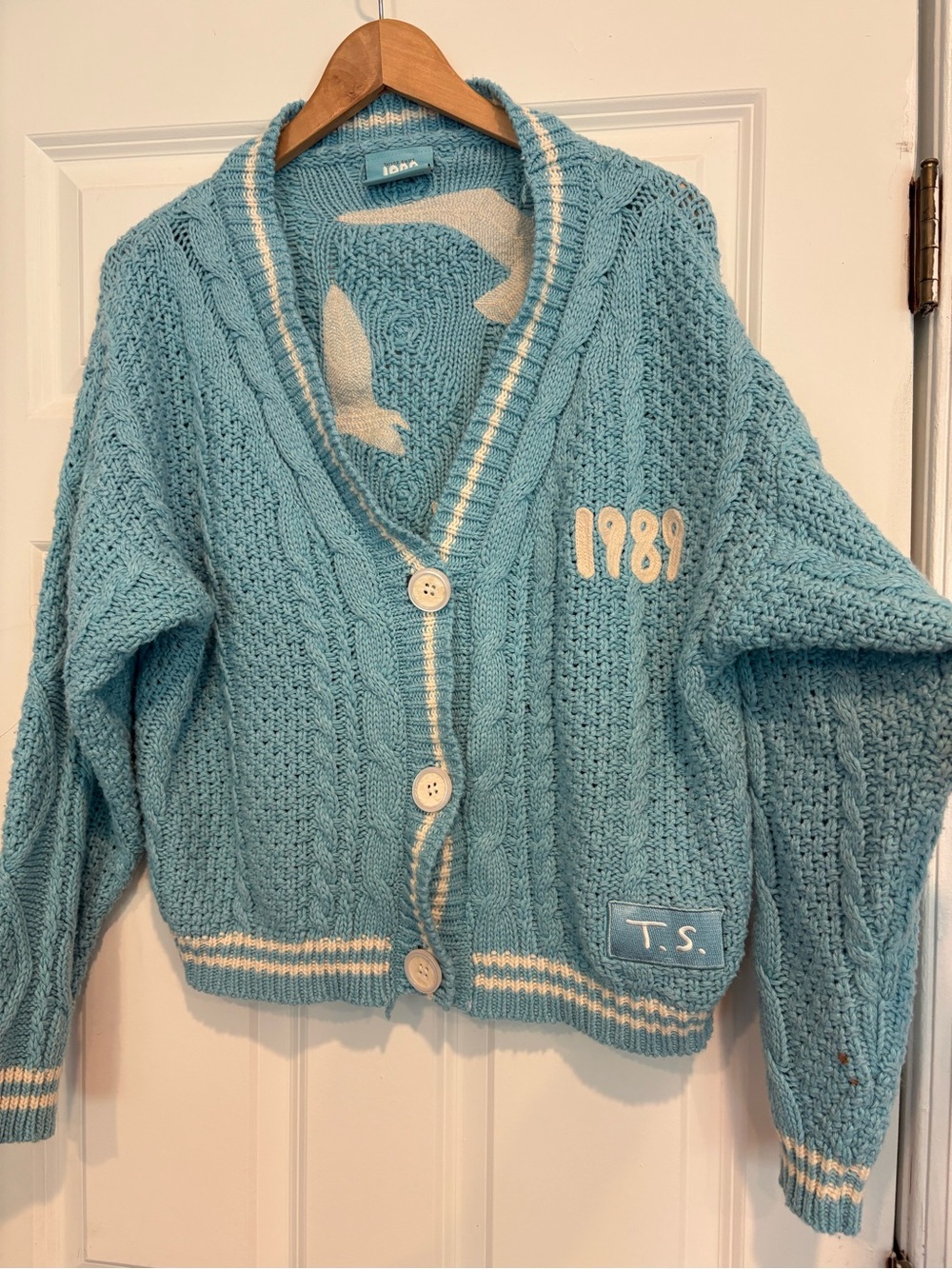 Taylor Swift Sky Blue Cable Knit 1989 Cardigan